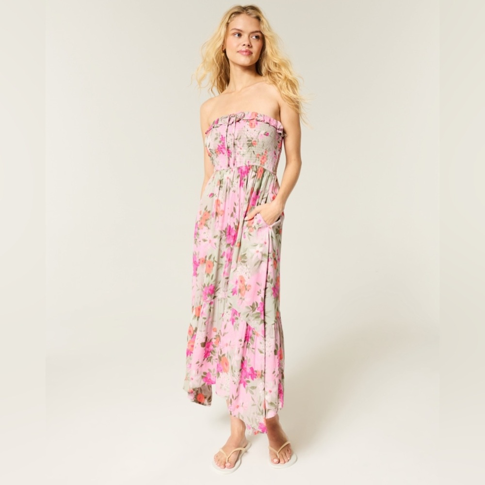 Floral Strapless Maxi Dress
